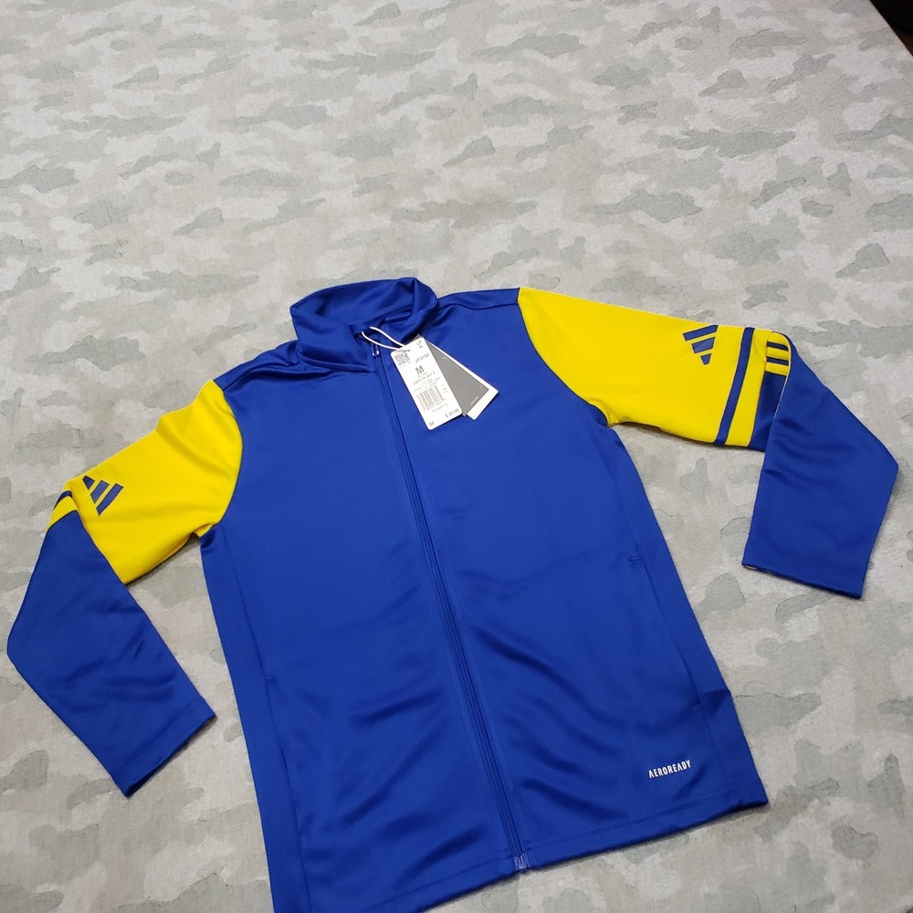 Adidas Windbreaker Track Jacket Youth 11-12Y Blue Full Zip Long‎ Sleeve - Picture 2 of 11